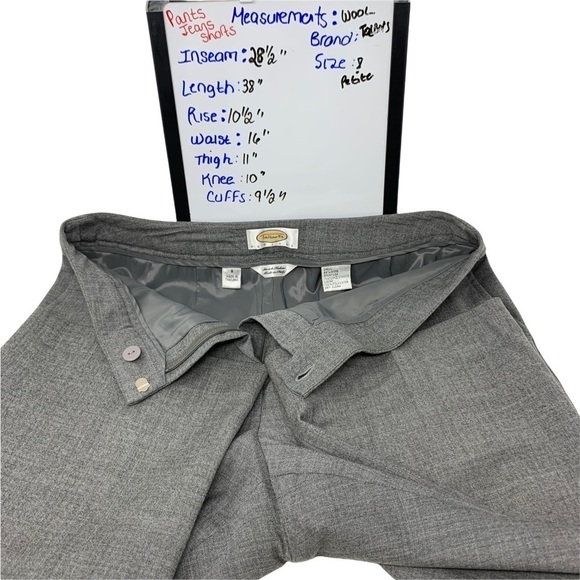 Talbots Women’s Gray Wool Blend High Rise Straight Leg Slacks Trousers Size 8 P - Picture 9 of 16